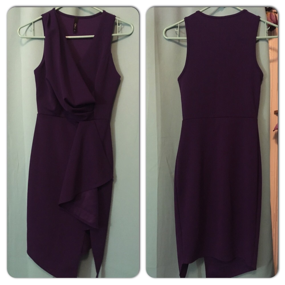 Dark purple asymmetrical dress